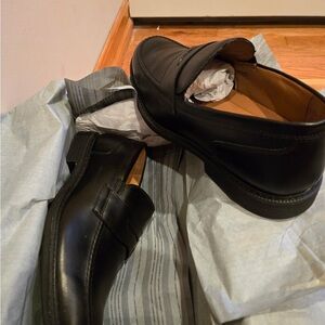 Johnston & Murphy Black Leather Slip-Ons